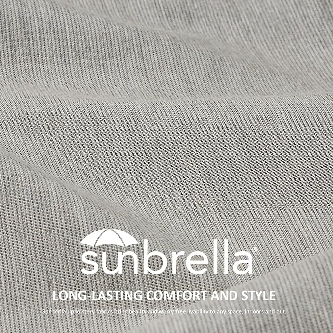 Sunbrella Square Corner Seat Cushions, 18.5" x 16" x 3", Set of 4, Indoor Outdoor Water Repellent Universal Chair Pads with Ties for Patio Furniture, Garden Dining Chairs, Specrtum Pebble