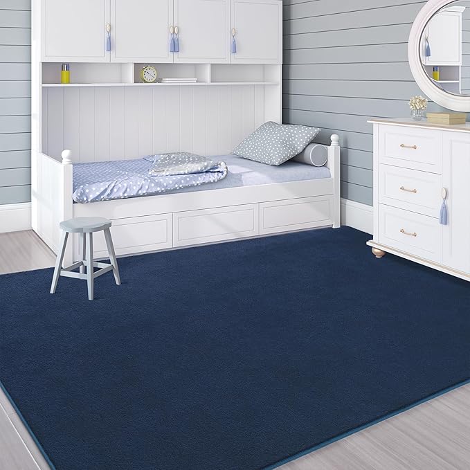 Soft Rugs for Living Room 5x7 Navy Blue, Minimalist Area Rug for Bedroom Nursery Dining Table Dorm, Throw Rugs for Men Boys Girls Kids Room Indoor Floor Carpets