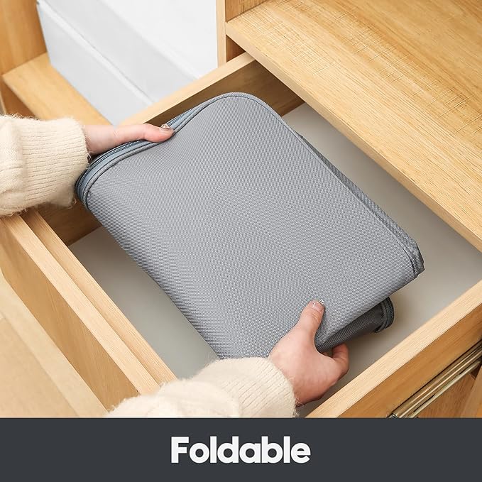 Comforter Storage Bags, Durable Oxford Fabric Clothes Organizer for Closet, Washable Collapsible Large Storage Containers for Clothing Blanket Linen Bedding, 2 Pack (18 gallon x 2, Grey)