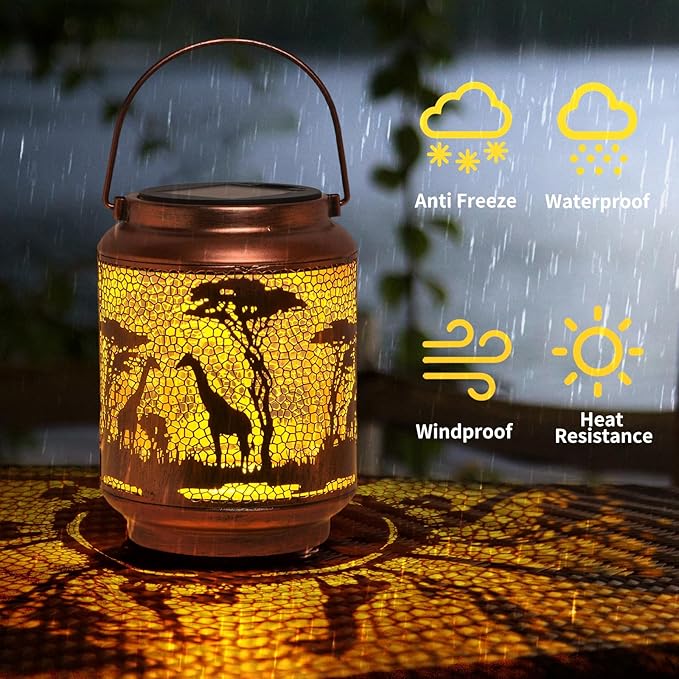 Styleonme Giraffe Lover Solar Light, Mother's Day Lantern Gift for Mom Grandma Women Sister, Hanging Image Giraffes Lanterns, Yard Corridor Garden Decor, Thanksgiving Day, Birthday Gifts