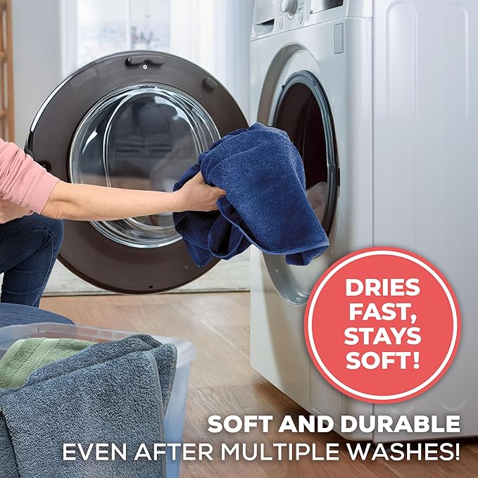 TEXTILOM 100% Turkish Cotton 4 Pcs Hand Towel Set, Luxury Hand Towels for Bathroom, Soft & Absorbent Bathroom Hand Towels Set (16 x 28 inches)- Navy