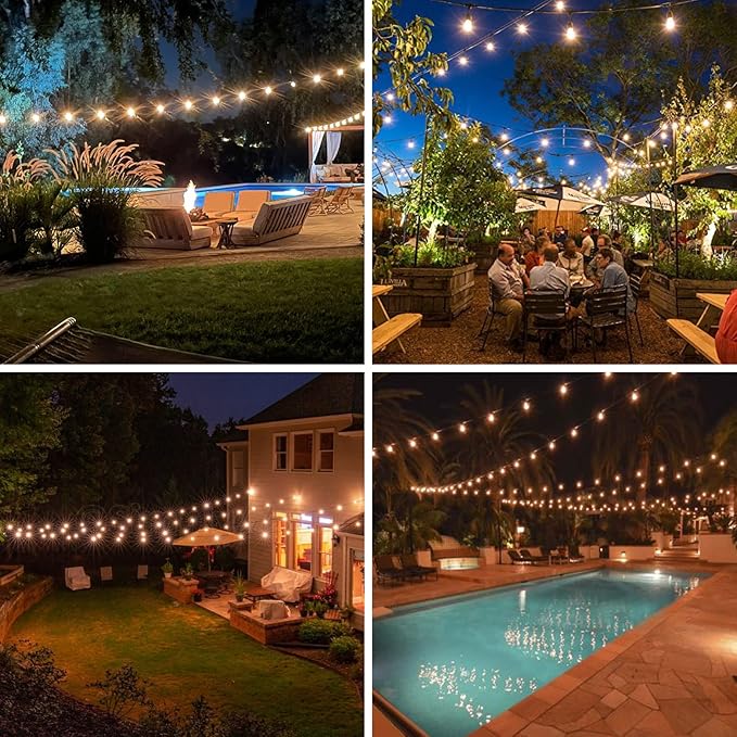 S14 LED String Light Bulbs, Shatterproof Outdoor String Replacement Light Bulbs, 1 Watt LED Edison Bulbs Equal to 11W Incandescent, 2200K Warm White, E26 Medium Base, 15 Pack