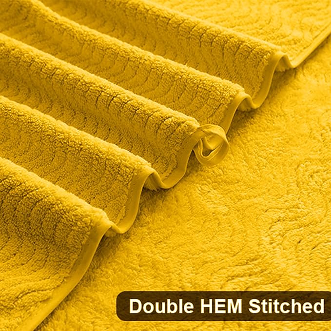 Ultra Soft Bath Towel Set of 4, Extra Large Textured Microfiber Luxury Towels 35x70 in, Quick Dry, Highly Absorbent, Fluffy, Oversized, for Bathroom Shower Pool Hotel Beach