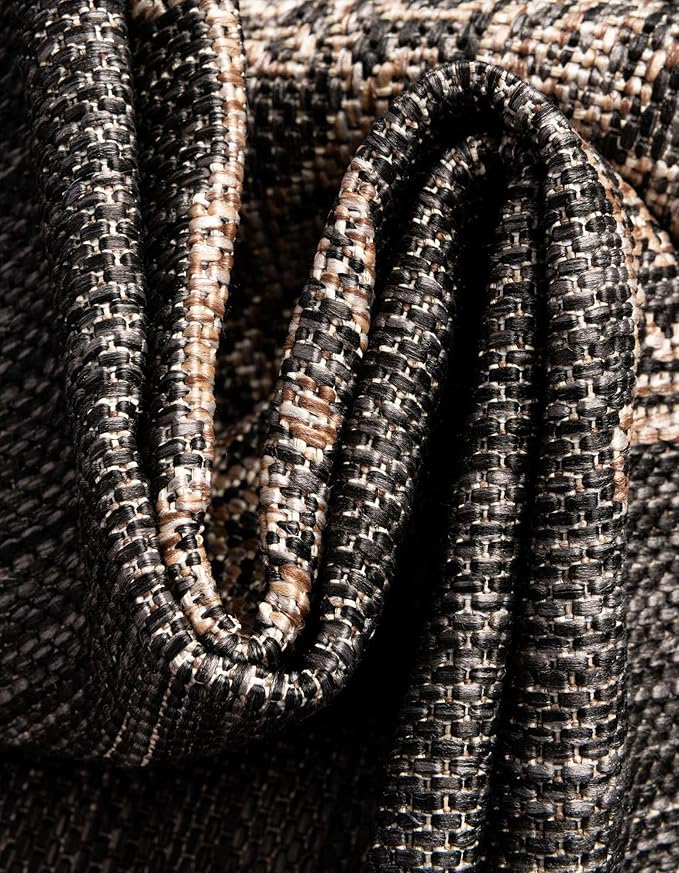 Unique Loom Outdoor Traditional Collection Area Rug - Antique (2' x 3' 1" Rectangle Charcoal Gray/Natural)