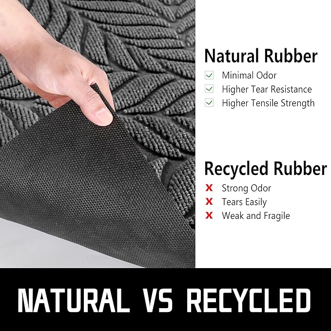 Yimobra Front Door Mat Outdoor Indoor, 60x36 All-Season Waterproof Welcome Mat, Non-Slip Patio Porch Doormat, Low Profile, Fade Resistant, Grey