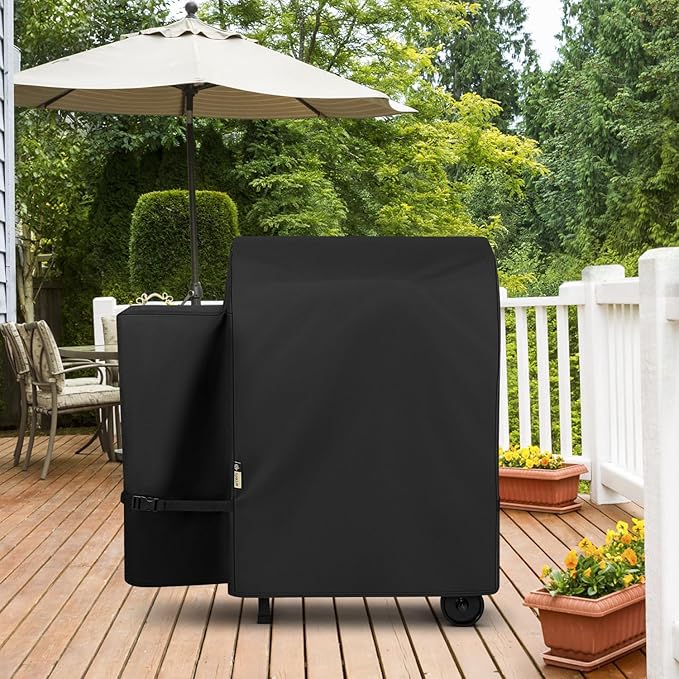Outdoor Grill Cover Compatible with Traeger 20 and Rec Tec Bullseye - Heavy Duty Pellets Smoker Cover for Tailgater Grill Accessories