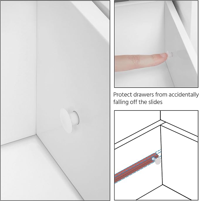 Yaheetech Wooden Floor Cabinet, Side Storage Organizer with 4 Drawers and 1 Cupboard, Freestanding Entryway Storage Unit Console Table, Bathroom Furniture Home Decor, White