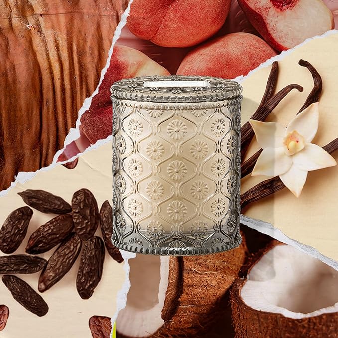 LA JOLIE MUSE Vanilla Coconut Scented Candles, Island Coconut Candles for Home Scented, Luxury Candles Gifts for Women, Natural Soy Wax Candle, 6 oz 40 Hours Burn