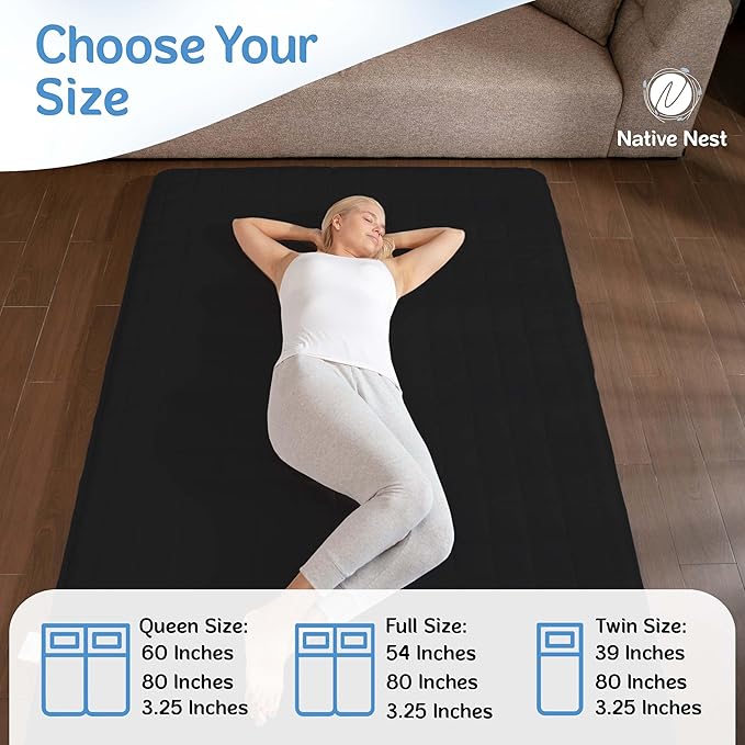 Japanese Futon Floor Mattress - Medium Firm Futon Mattress for Sleeping - Shikibuton - Foldable and Portable Japanese Bed (Black, Queen)