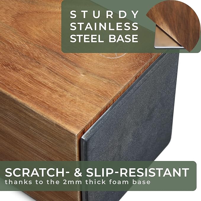 WALDWERK Magnetic Knife Holder Made of Acacia Wood - 360 degree rotatable Knife Block Without Knives - Knife Block - Knife Holder