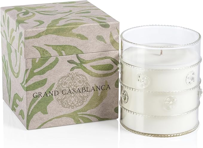 Zodax Grand Casablanca Glass Jar Scented Candle for Home Decor - Single-Wick Candle Ideal for Kitchen and Bathroom - Makes a Great Gift for Women and Men - Neroli Absolute - 12 Oz.