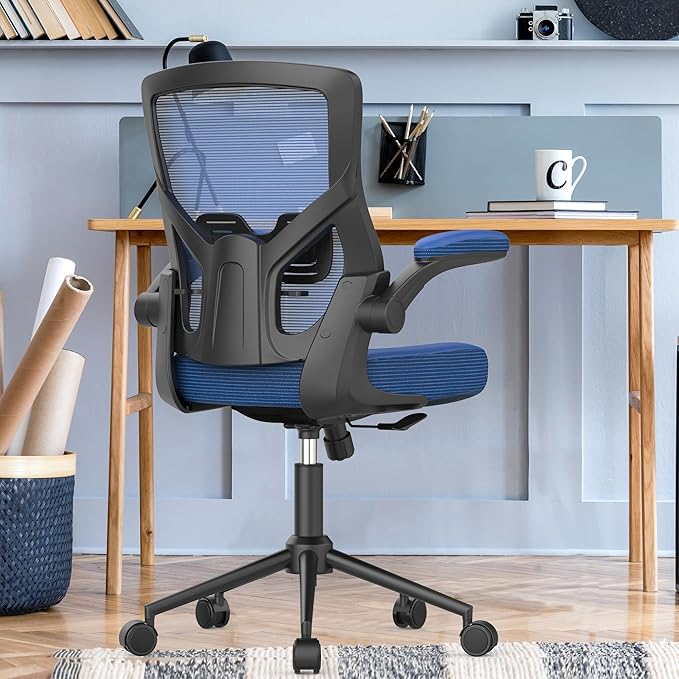 Office Chair, High Back Desk Chair Adjustable Height and Ergonomic Design Home Office Computer Chair Executive Lumbar Support Padded Flip-up Armrest Swivel Task Chair