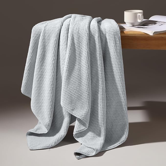 REDKISS 6 Piece Premium Towel Set, 2 Bath, 2 Hand, and 4 Wash Cloths, Ultra Soft Cotton, Highly Absorbent Towels for Bathroom, Gym, Hotel, and Spa,Ideal for Everyday use,Light Grey