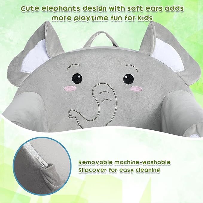 ALIMORDEN Animal Series Kid's Chair, Ultra-Soft Comfy Foam Filled Toddler Sofa Chair, Cute Animal-Shaped Design Toddler Couch, Lightweight Birthday for Baby Boys & Girls (Elephant)