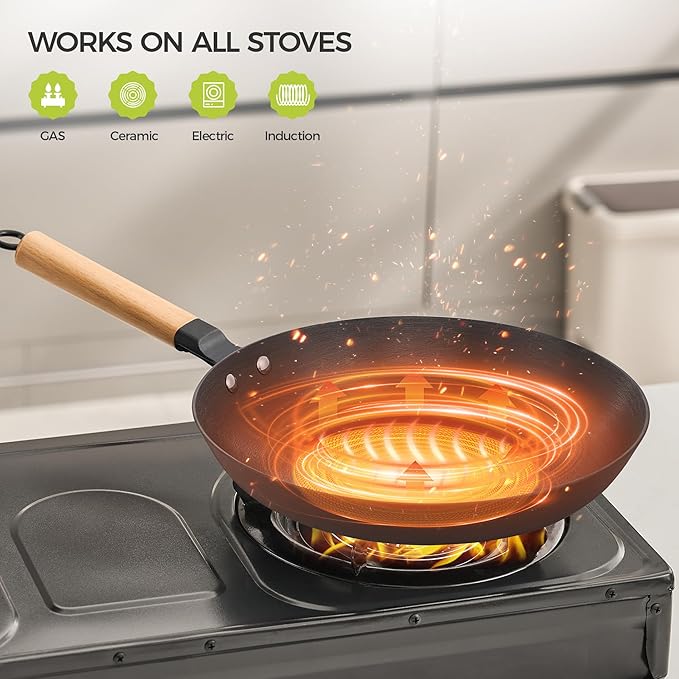 YUTANN Nonstick Frying Pans Set, Pre-seasoned Skillets Set 3 Pcs, 8" 10" 12" Cast Iron Skillet Set, Durable & Oven Safe to 500°F, Suitable for All Stovetops, PFAS & PFOA Free