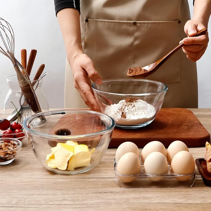 NUTRIUPS Glass Bowls Set Cereal Bowl Glass Salad Bowls Small Bowl for Kitchen (30oz-set of 2)