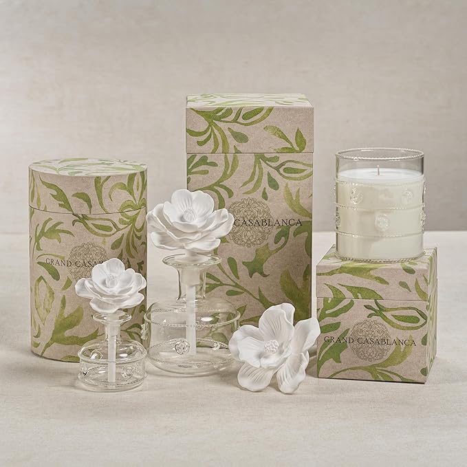 Zodax Grand Casablanca Glass Jar Scented Candle for Home Decor - Single-Wick Candle Ideal for Kitchen and Bathroom - Makes a Great Gift for Women and Men - Apricot Bloom - 12 Oz.