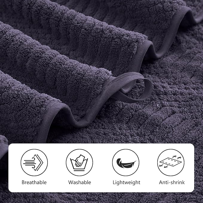 8 Piece Oversized Bath Towels Set Purple,2 Extra Large Bath Towel Sheets,2 Hand Towels and 4 Washcloths 600 GSM Highly Absorbent Quick Dry Towels Set for Bathroom Hotel
