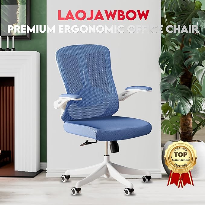 Ergonomic Office Chair - Comfy Desk Chairs with Wheels and Arms, 400LB Heavy Duty Mesh Computer Chairs with Comfortable Lumbar Back Support for Home Office, Bedroom, Study and College Dorm