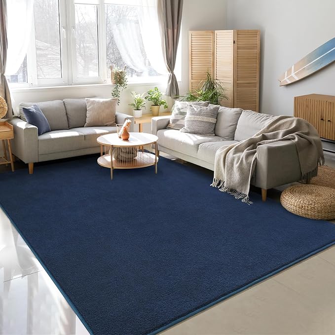 Soft Rugs for Living Room 5x7 Navy Blue, Minimalist Area Rug for Bedroom Nursery Dining Table Dorm, Throw Rugs for Men Boys Girls Kids Room Indoor Floor Carpets