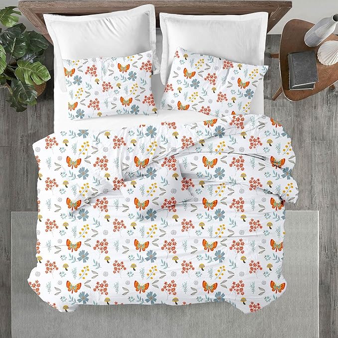 Kotton Culture 3 Pc Twin Size Duvet Cover Set- 100% Egyptian Cotton Sateen 600 TC Ultra Soft Premium Durable Comforter Cover Zipper Closure & Corner Ties (Rain Forest, Twin/Twin XL 68" X 90")