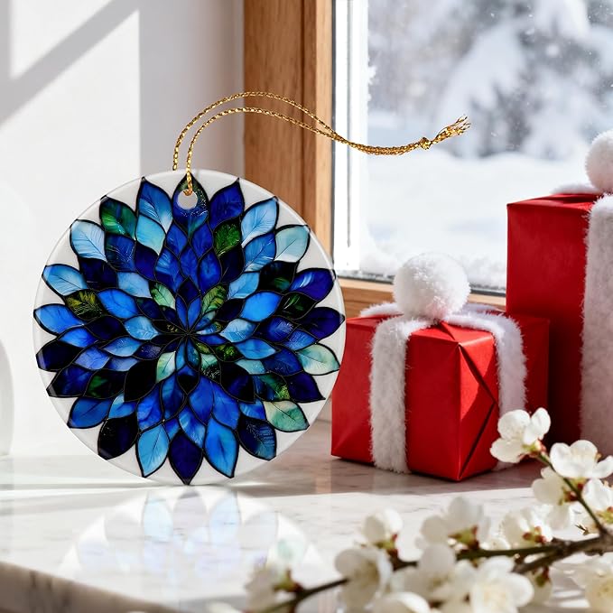 Mandala Ornament | Christmas Ornaments, Christmas Decorations, Hanging Ornaments for Tree, Holiday Decor Gift | Housewarming Gifts & Gifts for Friends,Family or Art Lovers | Gift Exchange Ideas