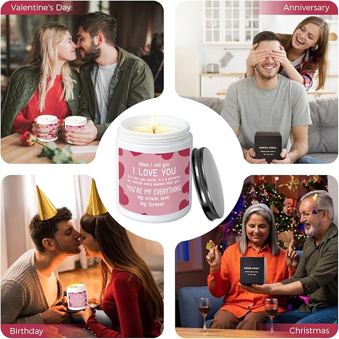 MOASITN I Love You Candle Candles for Her Him, Romantic Valentines Day, Anniversary, Birthday, Christmas for Wife, Girlfriend, Boyfriend, Husband, Natural Soy Wax Scented Candles