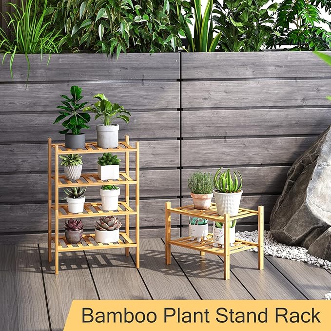 Small Shoe Rack, 2-Tier Bamboo Stackable Shoe Shelf Storage Organizer, Shoe Stand for Closet, Entryway and Hallway