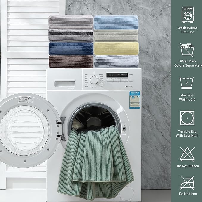 4 Piece Bath Towel Set 35"x70"Oversized Bath Towel for Bathroom Ultra Soft Fluffy Extra Large Bath Sheet Luxury Premium Bathroom Towel Highly Absorbent Quick Dry Shower Towel for Hotel Spa,Green