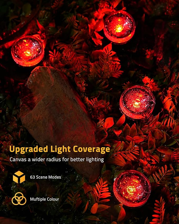 Christmas Pathway Lights, 50FT with 15 RGBIC LED Light with App Control, Waterproof Outdoor Ground Lights for Outside Roofline Decor, Pathway Decor, Walkway,Party, Holiday Xmas Decoration