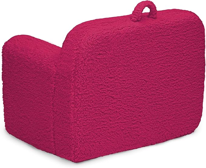Delta Children Sherpa Cozee Chair - Foam Kids Chair for Ages 18 Months and Up, Hot Pink