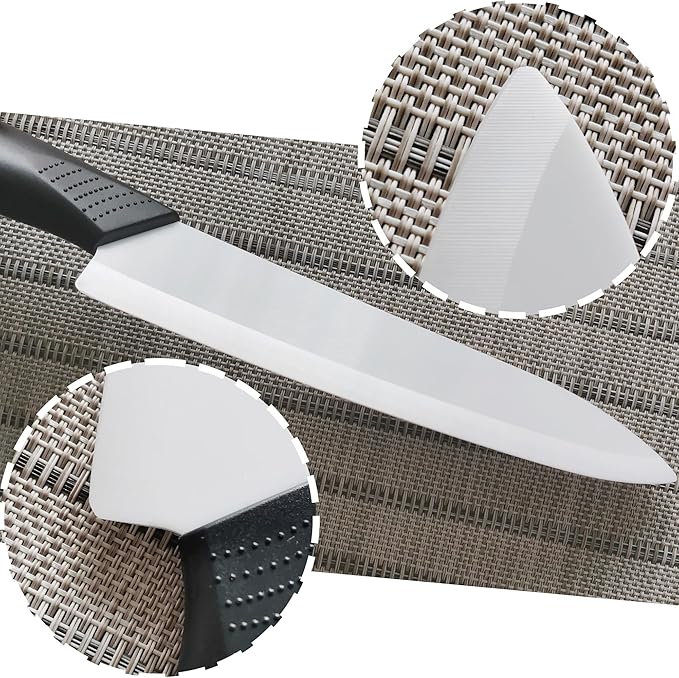 Ceramic Knife - 8 inch Chef's Knife - Light, Precise, Sharp Ceramic Kitchen Knife with Sheath Cover