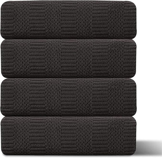4 Piece Oversized Bath Towels Set 35x70 Inches, Black Brown Extra Large Soft Bath Sheet Chair Towels 600 GSM Highly Absorbent Quick Dry Towels Set for Bathroom Hotel Spa…