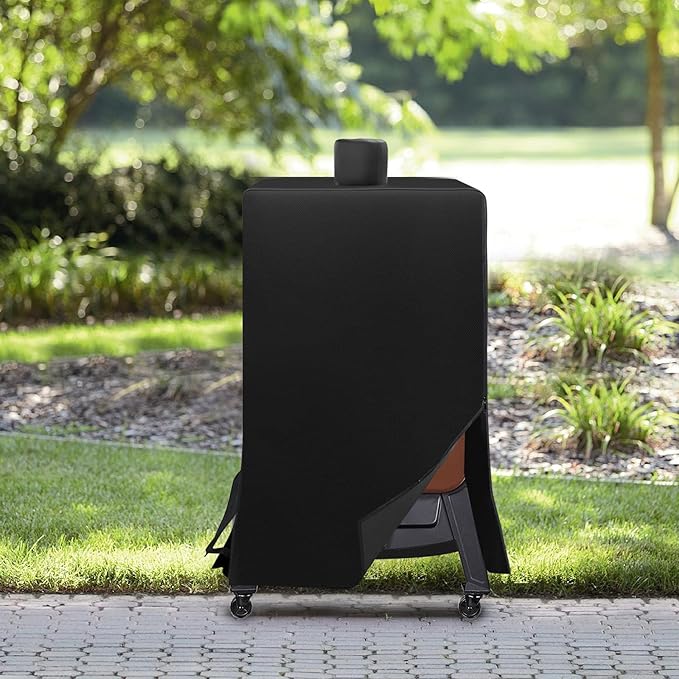 Vertical Smoker Cover For Pit Boss Pellet Smoker 4/5/7 Series,Pro Series 4 Grill Cover Compatible With PBV4PS1,PBV5PW1,PBV4PS2, PBV5P1,73550,73040,73752,PB10739,Weather-Resistant Zipper Design (Black)