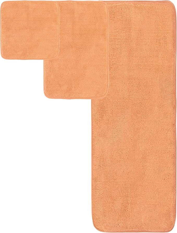 POLYTE Oversize, 60 x 30 in., Quick Dry Lint Free Microfiber Bath Towel Set, 6 Piece (Orange)