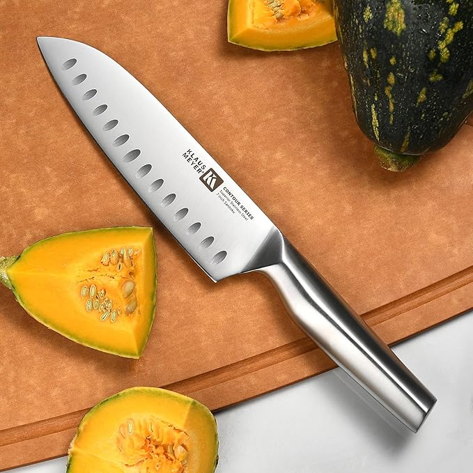 19 Piece Contour High Carbon Stainless Steel Kitchen Knife Set with Knife Sharpener Non-Slip Handles Knife Set with Block