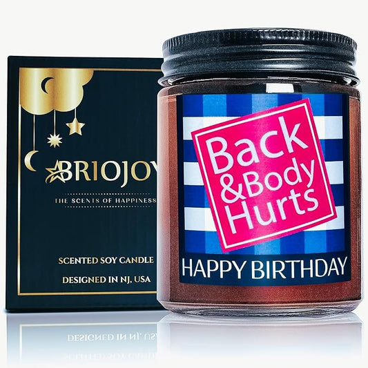 Funny Happy Birthday Candle Gifts for Women Men - Fun Relaxing 30th 40th 50th 60th Birthday Presents - Soy Calming Candle for Home - Sea Salt Jasmine Essential Oil Spa Candle for Stress Relief