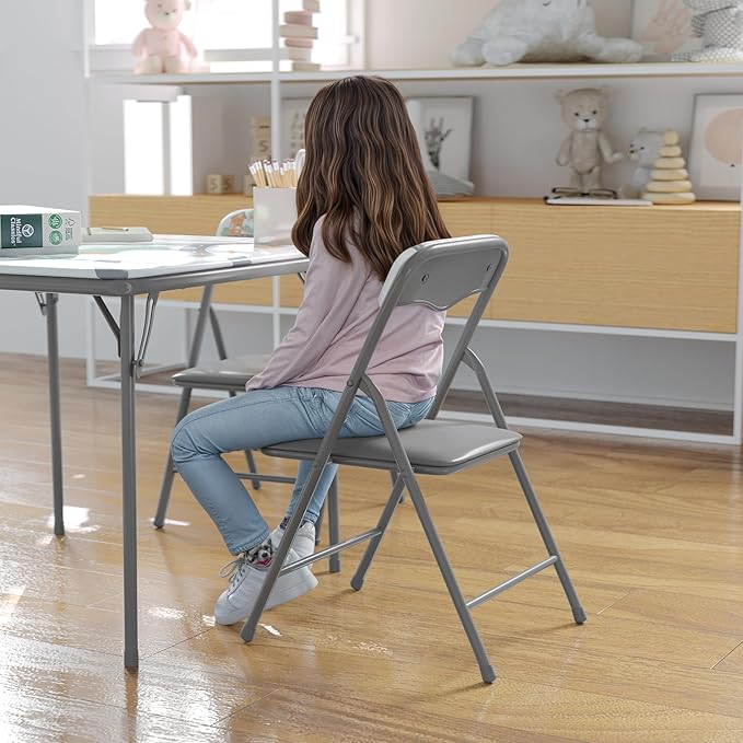 Flash Furniture Mindy Kids 5-Piece Folding Square Table and Chairs Set for Daycare and Classrooms, Children's Activity Table and Chairs Set, Printed