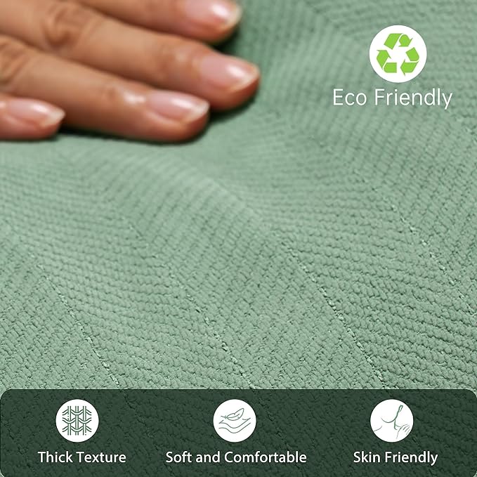 ZWJD Dusty Green Pillow Covers 16x16 Set of 2 Chenille Throw Pillow Covers with Elegant Design Soft and Luxurious Decorative Throw Pillows for Couch, Bed, and Home Decor