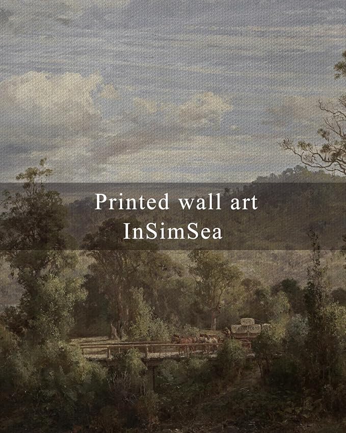 InSimSea Framed Canvas Wall Art Vintage Decor, Nature Landscape Paintings Artwork, Large Prints, Vintage Farmhouse Decor, Retro Wall Decoration for Bedroom Living Room Bathroom, 20"x30"