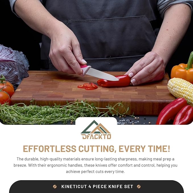 2-Piece Serrated Knife Set – Stainless Steel Kitchen Cooking Knives w/Protective Covers, Dishwasher Safe, No Block, Sharp Cutlery for Slicing Bread, Cooking Fruit & Steak w/Sheath - Magenta