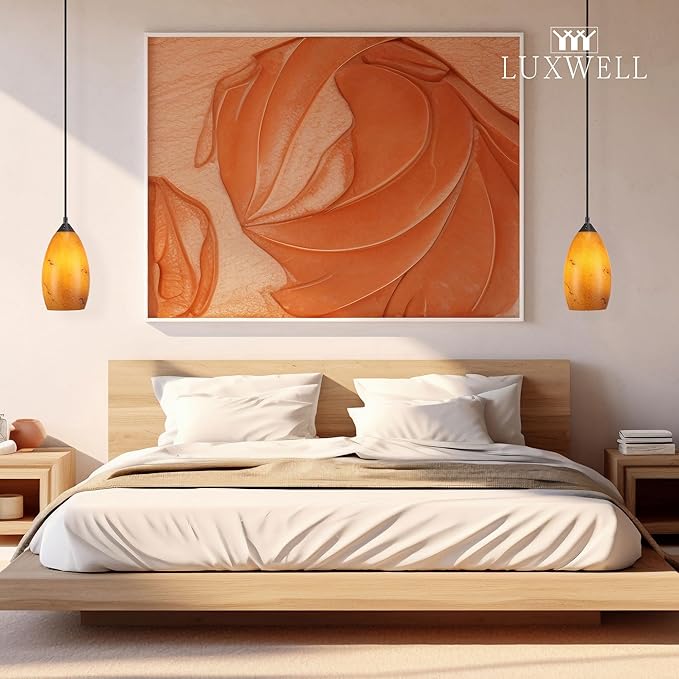 Pendant Lighting, Modern Handblown Amber Color Glass, Oval Art Shade Hanging Light, Oil Rubbed Bronze Finish for Kitchen, Dining Room, Foyer Decor 4.7" Shade (1 Pack)