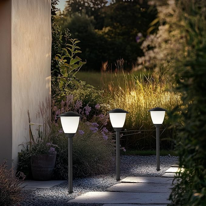 Low Voltage Pathway Lights LED Landscape Lights, 1.7W 12V, 3000K Warm White, IP65 Waterproof, ETL Listed, for Yard, Walkway, Garden, Black 6 Pack