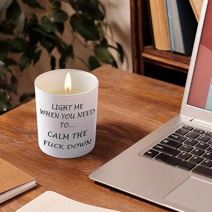 Candles Gifts for Women Funny Unique Stress Relief Relaxation Relaxing Christmas Birthday Gifts for Her Sister Best Friend Bestie Girlfriend Wife Mom Novelty Lavender Scented Soy Candle