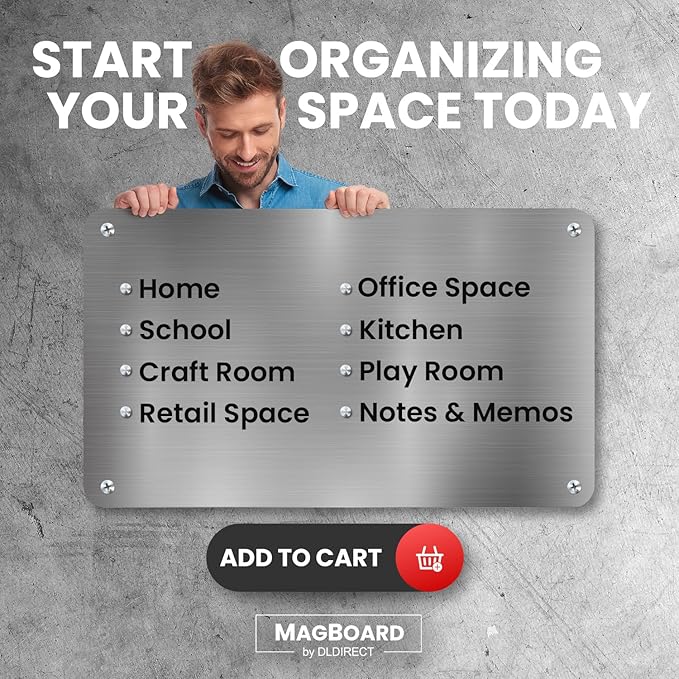 Diamond Life Magnetic Board - Memo & Vision Board for Home, School & Office - Magnet Board for Kids - Pre-drilled Mounting Screws Included (Stainless Steel 36"x48")