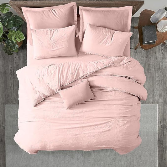 Kotton Culture 1 Pc King Size Duvet Cover Only -100% Egyptian Cotton Sateen 600 Thread Count Ultra Soft Premium Durable Comforter Cover Zipper Closure & Corner Ties (Pink Blush, King 102"x94")