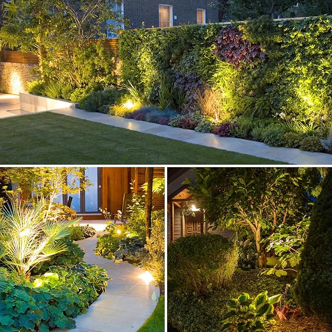 ZYAN Low Voltage Landscape Spotlights LED Landscape Lighting with Sensor, IP65 Waterproof Outdoor Lights for Yard Garden Pathway, Plant Tree Spoltights Dimmable with Timer, Auto ON/Off (6 Pack)