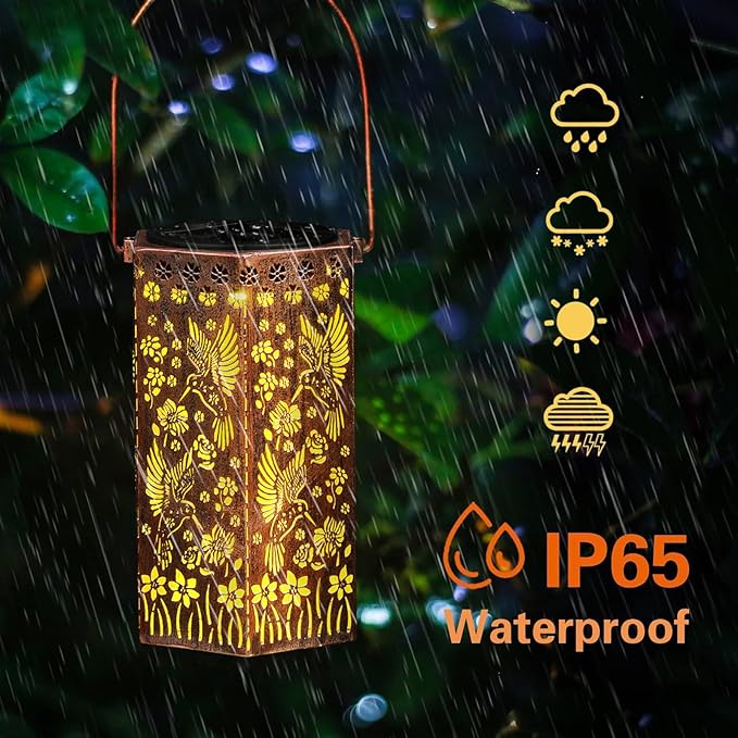 Styleonme Hummingbird Lover Solar Light, Mother's Day Lantern Gift for Mom Grandma Women Sister, Hanging Image Hummingbirds Lanterns, Yard Corridor Garden Decor, Thanksgiving Day, Birthday Gifts