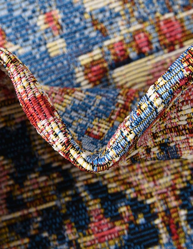 Unique Loom Outdoor Traditional Collection Area Rug - Limon (2' 7" x 10' Runner Multi/Red)