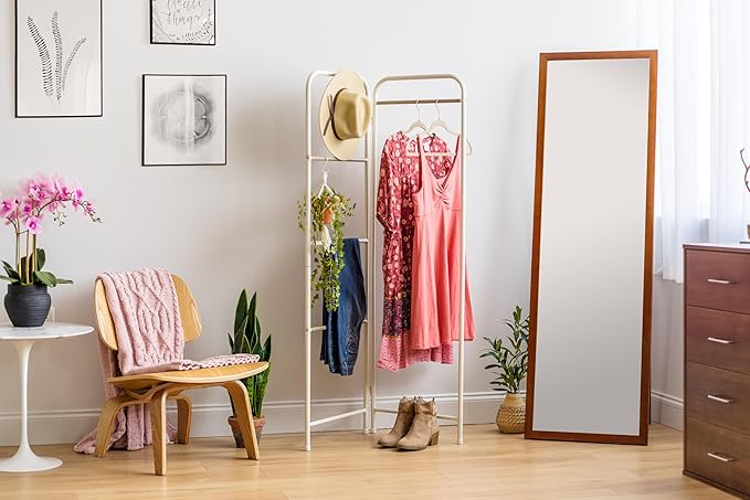 IRIS USA 2 Panels Collapsible Clothes Rack with Shelf, Customizable Garment, Foldable Drying Locked and Leveled, Modern and Fashionable, White